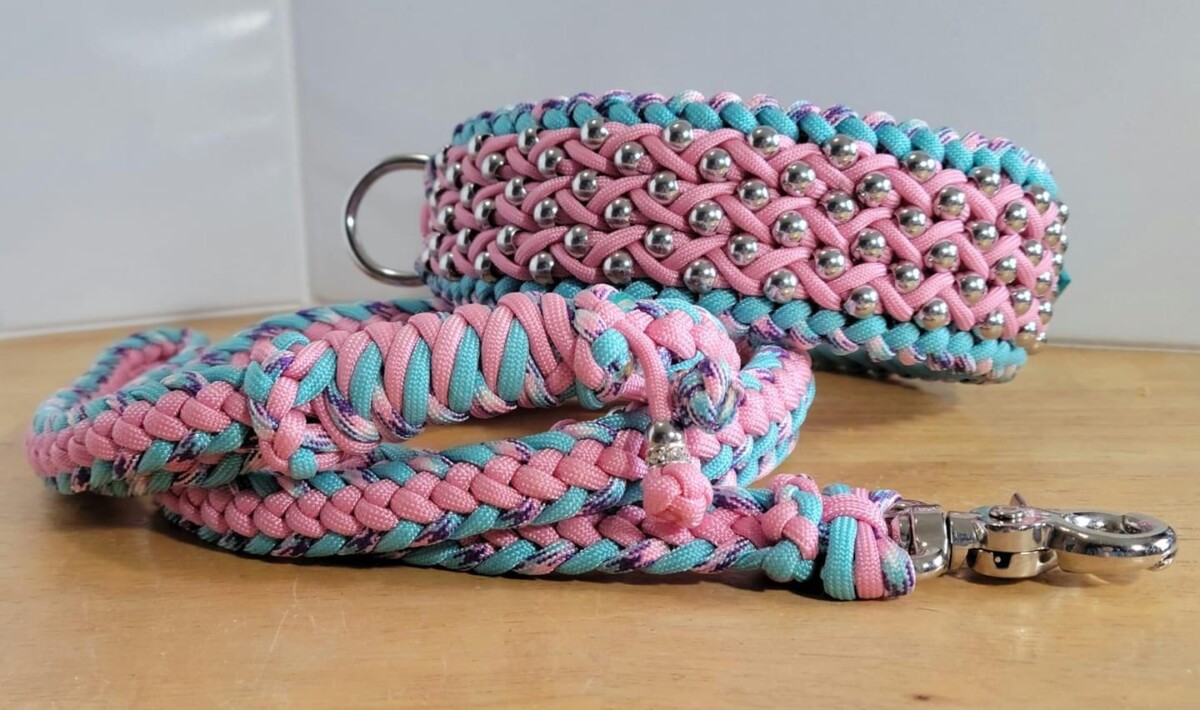 Pink Beaded Paracord by Sarah Schultz